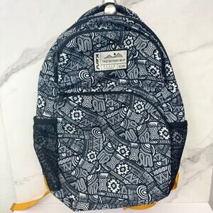 Kavu Packwood Backpack School Academic Travel Doodle Ribbon Blue